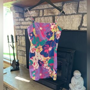 Gap floral hibiscus spaghetti strap sundress
